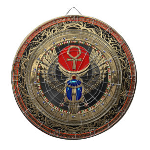 [200] Heilig goud Egyptisch scharretje met Ankh Dartbord