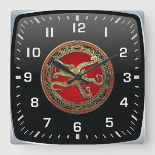 [200] Heilige Gouden Octopus in Vierkante Klok