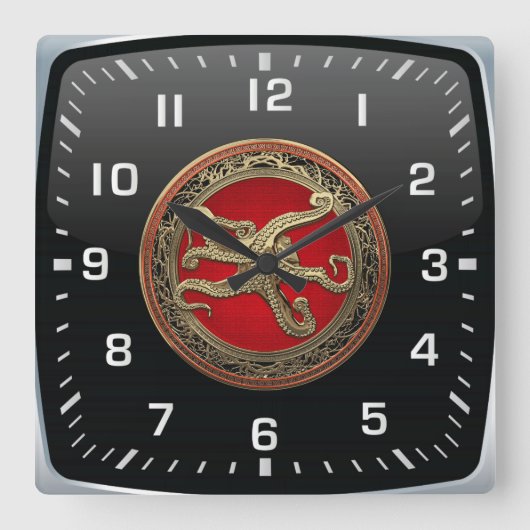 [200] Heilige Gouden Octopus in Vierkante Klok (Voorkant)