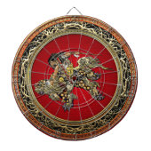 [200] Hokusai - Shoki Riding Shishi Lion Dartbord (Voorkant)