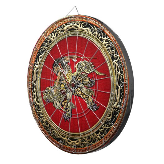 [200] Hokusai - Shoki Riding Shishi Lion Dartbord (Voorkant Rechts)