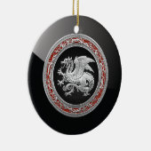 [200] IJslandse draak, Landvætir [Silver] Keramisch Ornament (Rechts)