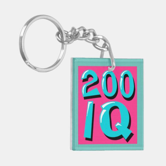 200 IQ gamemoji Sleutelhanger (Voorkant Links)