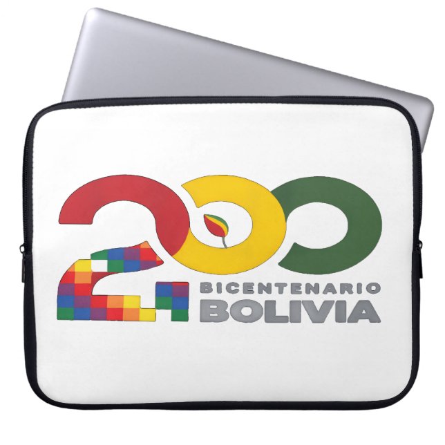 200 jaar tweehonderdjarig bestaan van Bolivia Laptop Sleeve (Voorkant)