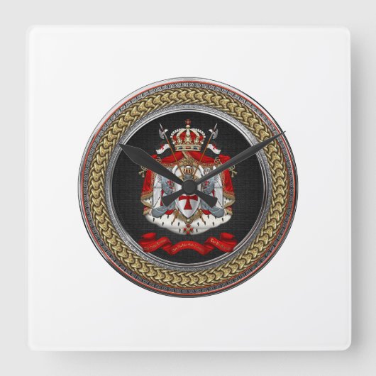 [200] Knachten Templar Coat of Arms Vierkante Klok (Voorkant)