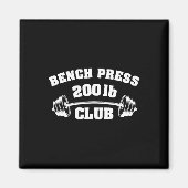 200 Lbs Pound Bench Press Club Gym Weightlifting P Magneet (Voorkant)