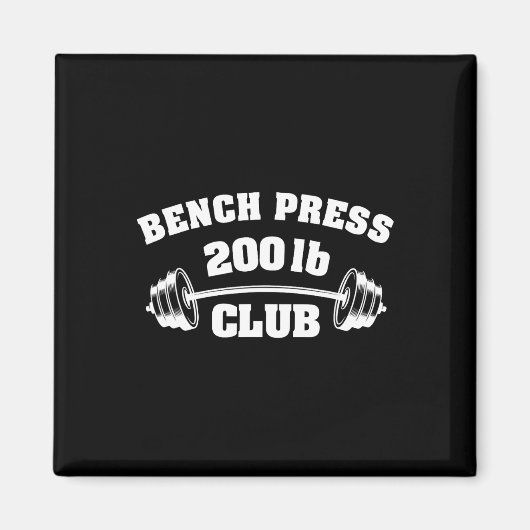 200 Lbs Pound Bench Press Club Gym Weightlifting P Magneet (Voorkant)