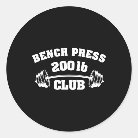 200 Lbs Pound Bench Press Club Gym Weightlifting P Ronde Sticker (Voorkant)