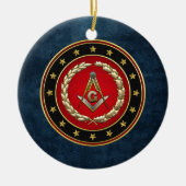[200] Masonic Square and Compass [3rd Degree] Keramisch Ornament (Voorkant)