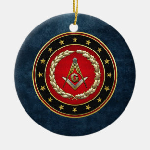 [200] Masonic Square and Compass [3rd Degree] Keramisch Ornament