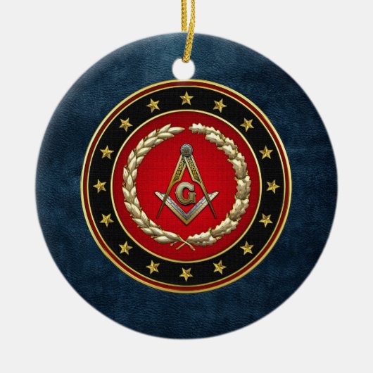 [200] Masonic Square and Compass [3rd Degree] Keramisch Ornament (Voorkant)
