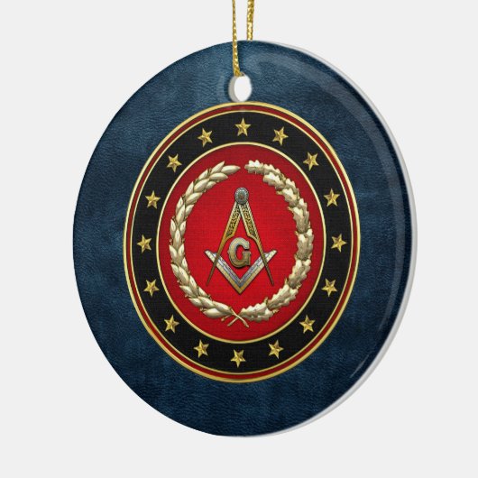 [200] Masonic Square and Compass [3rd Degree] Keramisch Ornament (Links)