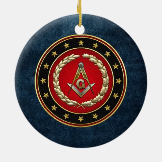 [200] Masonic Square and Compass [3rd Degree] Keramisch Ornament (Achterkant)