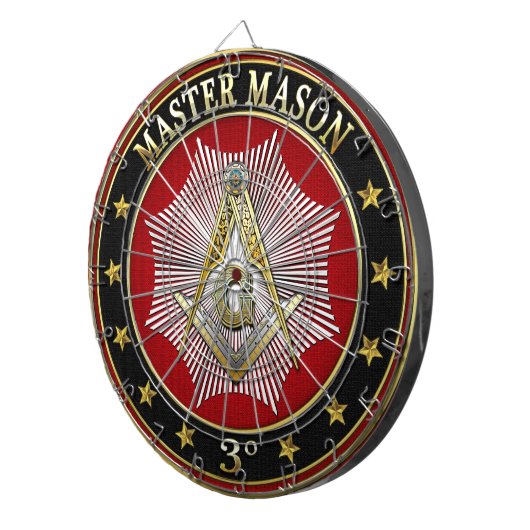 [200] Master Mason - 3rd graads Square & Compass Dartbord (Voorkant Rechts)