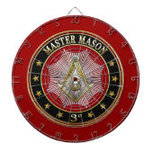 [200] Master Mason - 3rd graads Square & Compass Dartbord (Voorkant)