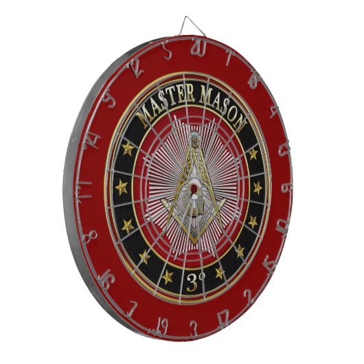 [200] Master Mason - 3rd graads Square & Compass Dartbord (Voorkant Links)
