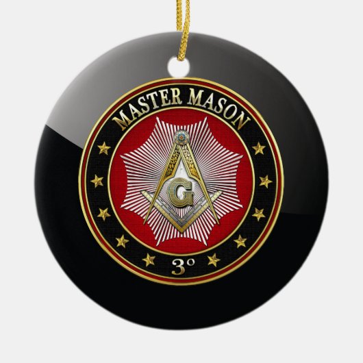 [200] Master Mason - 3rd graads Square & Compass Keramisch Ornament (Voorkant)