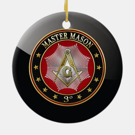 [200] Master Mason - 3rd graads Square & Compass Keramisch Ornament (Achterkant)