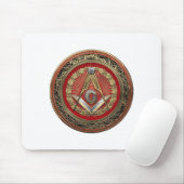 [200] Master Mason - Gold Square & Compass Muismat (Met muis)
