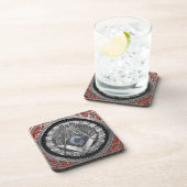[200] Master Mason - Silver Square & Compass Bier Onderzetter (Rechterzijde)