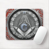 [200] Master Mason - Silver Square & Compass Muismat (Met muis)