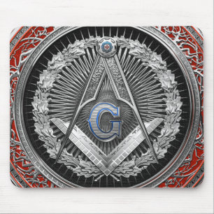 [200] Master Mason - Silver Square & Compass Muismat