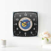 [200] NASA Emblem [3D] Vierkante Klok (Huis)
