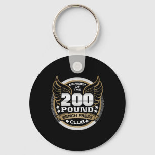 200 Pond Bankdruk Club Voor Gewichtheffer Gym Sleutelhanger
