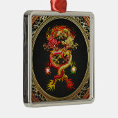 [200] Rode en gele dragons Metalen Ornament (Rechts)