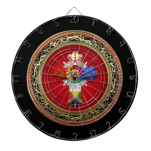 [200] Rosy Cross (Roos Croix) op Red & Gold Dartbord (Voorkant)