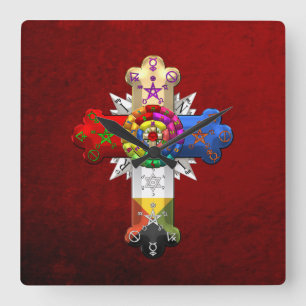 [200] Rosy Cross (Roos Croix) Vierkante Klok