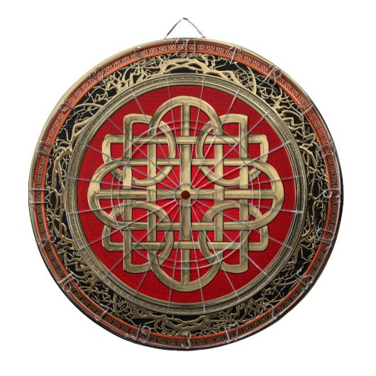 [200] Sacred Celtic Gold Knot Cross Dartbord (Voorkant)