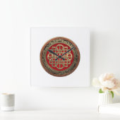 [200] Sacred Celtic Gold Knot Cross Vierkante Klok (Huis)