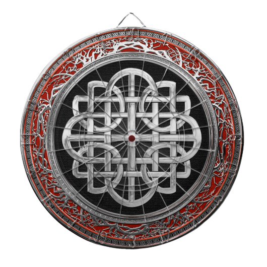 [200] Sacred Celtic Silver Knot Cross Dartbord (Voorkant)