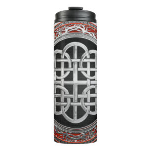 [200] Sacred Celtic Silver Knot Cross Thermosbeker