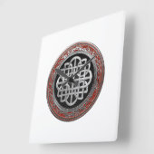 [200] Sacred Celtic Silver Knot Cross Vierkante Klok (Hoek)