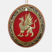 [200] Sacred Gold Griffin Keramisch Ornament (Links)