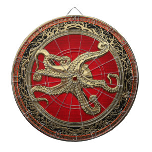 [200] Sacred Gold Octopus in Defensief Posture Dartbord