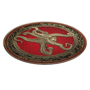 [200] Sacred Gold Octopus in Defensief Posture Snijplank