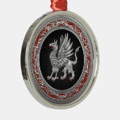 [200] Sacred Silver Griffin Metalen Ornament (Rechts)