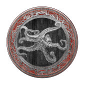 [200] Sacred Silver Octopus in Defensief Posture Snijplank (Voorkant)