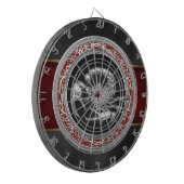 [200] Sacred Silver Scorpion op zwart Dartbord (Voorkant Links)