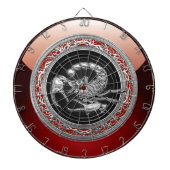 [200] Sacred Silver Scorpion op zwart Dartbord (Voorkant)