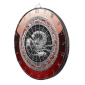 [200] Sacred Silver Scorpion op zwart Dartbord (Voorkant Rechts)