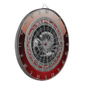 [200] Sacred Silver Scorpion op zwart Dartbord (Voorkant Links)