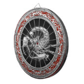 [200] Sacred Silver Scorpion op zwart Dartbord (Voorkant Rechts)