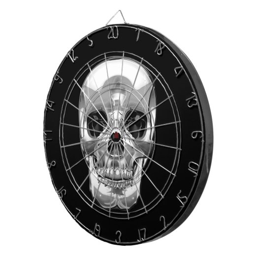 [200] Silver Human Skull. Dartbord (Voorkant Rechts)
