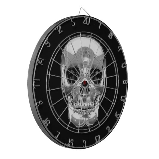[200] Silver Human Skull. Dartbord (Voorkant Links)