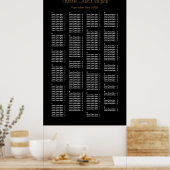 200 Simple Black Wedding Seating Chart Poster (Keuken)