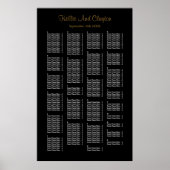 200 Simple Black Wedding Seating Chart Poster (Voorkant)